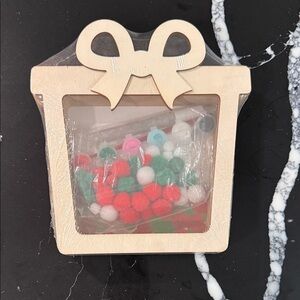 Charming Mixed Media Art Box with Red, Green, and White Accents